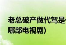 老总破产做代驾是什么电视剧(总裁做代驾是哪部电视剧)