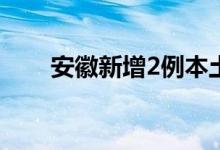 安徽新增2例本土确诊病例 详情公布