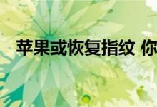 苹果或恢复指纹 你更喜欢哪种解锁方式呢