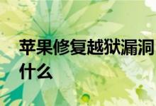 苹果修复越狱漏洞 彻底修复了吗越狱漏洞是什么