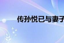 传孙悦已与妻子离婚 真的离婚了吗