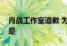 肖战工作室道歉 为什么道歉事情的具体经过是