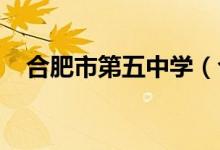 合肥市第五中学（合肥五中）的地址在哪