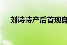 刘诗诗产后首现身 刘诗诗产后什么状态