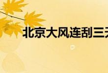 北京大风连刮三天 具体详情气温多少
