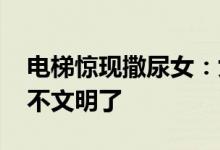 电梯惊现撒尿女：女子竟然在电梯内小便 太不文明了