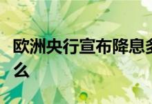 欧洲央行宣布降息多少欧洲央行宣布意味着什么