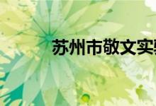 苏州市敬文实验小学的地址在哪