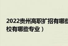 2022贵州高职扩招有哪些专业（2022黔东南州应用技术学校有哪些专业）