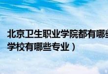 北京卫生职业学院都有哪些专业（2022卫辉市职业中等专业学校有哪些专业）