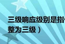 三级响应级别是指什么?（应急响应由一级调整为三级）