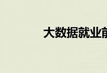 大数据就业前景和薪资好吗？