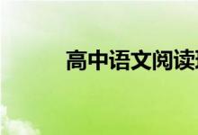 高中语文阅读理解答题模板大全