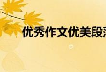 优秀作文优美段落节选 优美句子积累