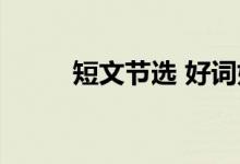 短文节选 好词好句 经典素材积累