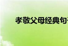 孝敬父母经典句子感谢父母的名句集
