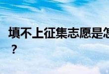 填不上征集志愿是怎么回事？征集志愿怎么填？