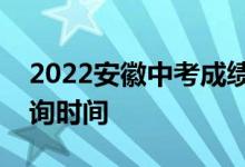 2022安徽中考成绩查询网站安徽中考成绩查询时间