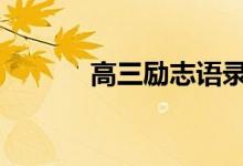 高三励志语录:古美正能量的话