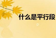 什么是平行段 两段有什么区别？