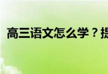 高三语文怎么学？提高成绩学好语文的方法