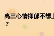 高三心情抑郁不想上学怎么办？在家学习好吗？