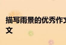 描写雨景的优秀作文；描写雨景的高考作文范文