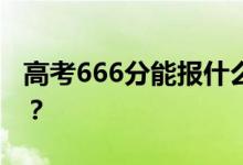高考666分能报什么？666分可以上哪些院校？