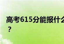 高考615分能报什么？615分可以上哪些院校？