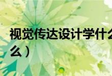 视觉传达设计学什么软件（视觉传达设计学什么）