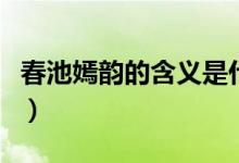 春池嫣韵的含义是什么（春池嫣韵是什么意思）