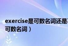 exercise是可数名词还是不可数（exercise可数名词还是不可数名词）