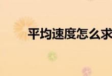 平均速度怎么求（平均速度怎么求）