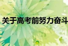 关于高考前努力奋斗的作文（高考必备素材）