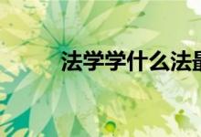 法学学什么法最好（法学学什么）
