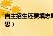 自主招生还要填志愿吗（高考自主招生什么意思）