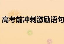 高考前冲刺激励语句（简短暖心的加油语录）