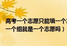 高考一个志愿只能填一个志愿组（高考志愿填报时一个院校一个组就是一个志愿吗）