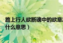 路上行人欲断魂中的欲意思是什么（路上行人欲断魂的欲是什么意思）