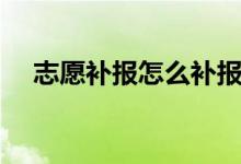 志愿补报怎么补报（志愿补录注意事项）