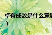 卓有成效是什么意思啊（卓有成效是什么意思）
