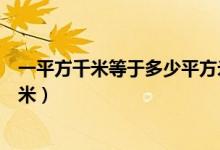 一平方千米等于多少平方米几亩（一平方千米等于多少平方米）