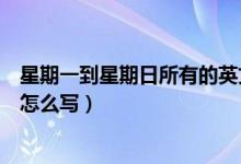 星期一到星期日所有的英文怎么写（星期一到星期日的英文怎么写）