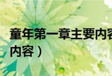 童年第一章主要内容和感受（童年第一章主要内容）