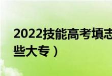 2022技能高考填志愿时间（技能高考能考哪些大专）