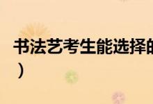 书法艺考生能选择的专业（艺考毕业能干什么）