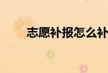 志愿补报怎么补报（补录注意事项）