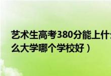 艺术生高考380分能上什么学校文科（艺考生380分能上什么大学哪个学校好）