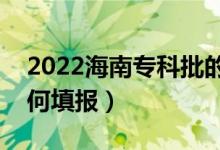 2022海南专科批的学生什么时候填志愿（如何填报）