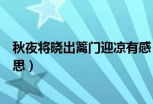 秋夜将晓出篱门迎凉有感（秋夜将晓出篱门迎凉有感古诗意思）